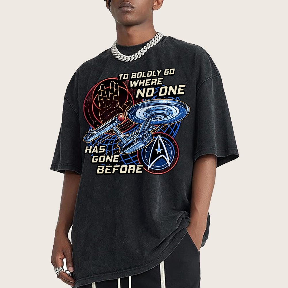 To Boldly Go Where Few Have Gone Before Vintage Distressed T-shirt