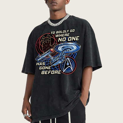 To Boldly Go Where Few Have Gone Before Vintage Distressed T-shirt