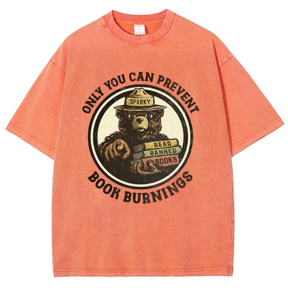 Only You Can Prevent Book Burnings Vintage Distressed T-shirt