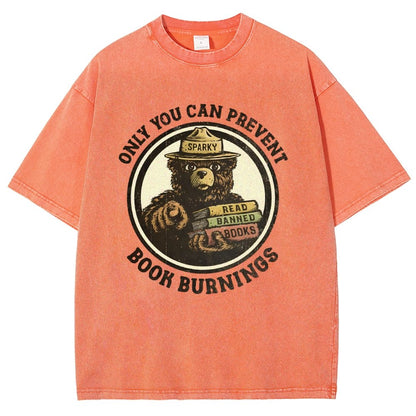 Only You Can Prevent Book Burnings Vintage Distressed T-shirt
