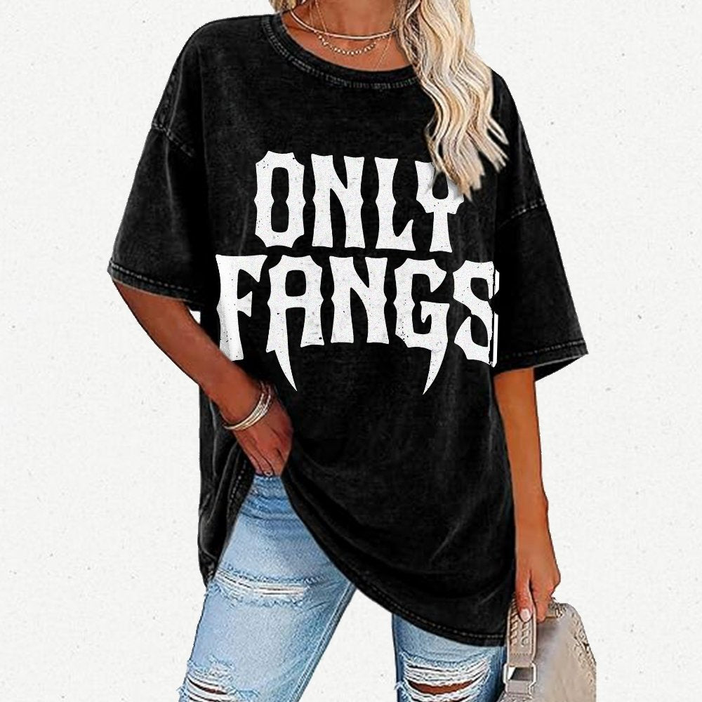 Only Fangs Vintage Distressed T-shirt