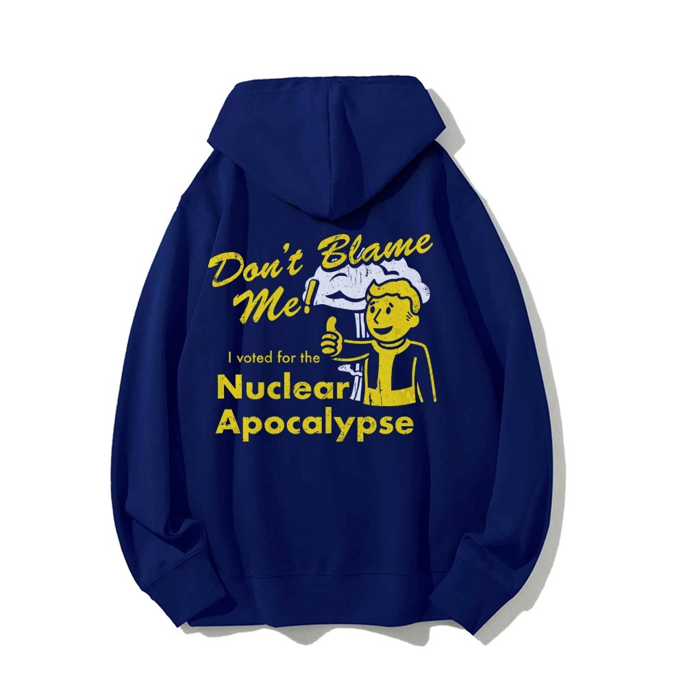 I Voted for the Apocalypse Printed Back Unisex Cotton Hoodie