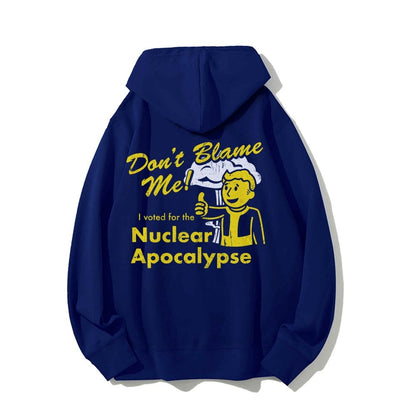 I Voted for the Apocalypse Printed Back Unisex Cotton Hoodie