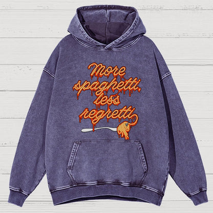 More Spaghetti Less Regretti Vintage Distressed Hoodie