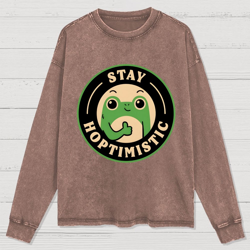 Stay Hoptimistic Washed Long Sleeve Tee