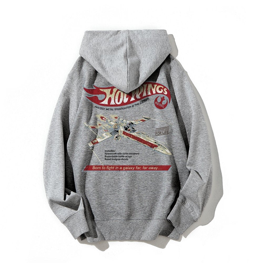Hot Wings Rebel Printed Back Unisex Cotton Hoodie