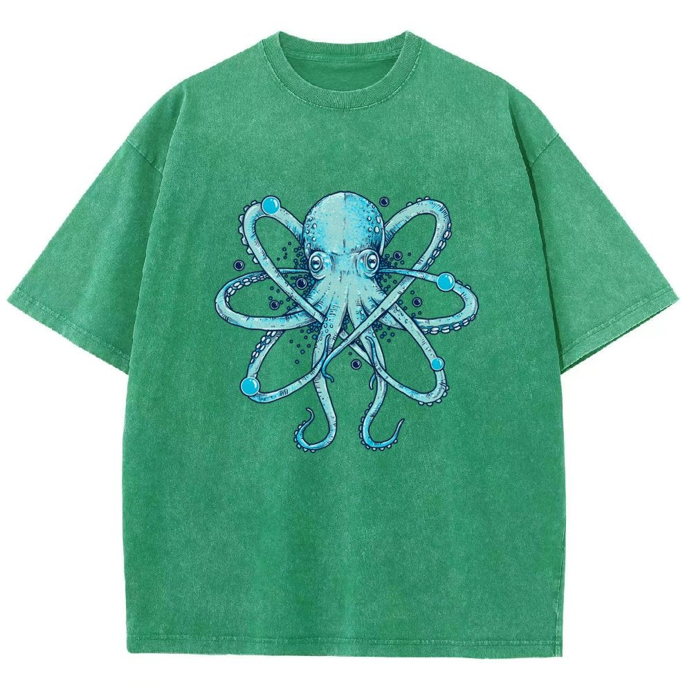 Atomic Octopus Vintage Distressed T-shirt