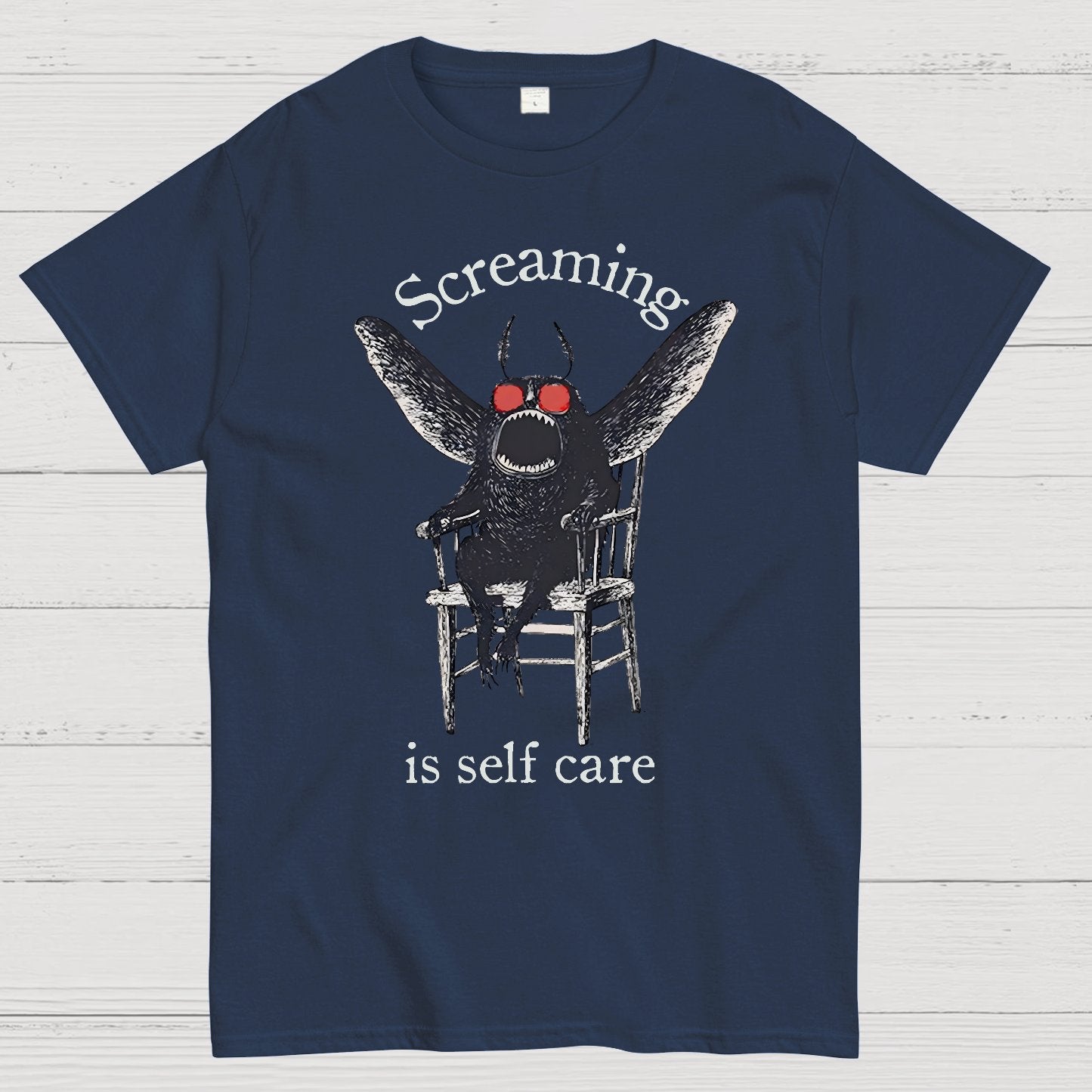 Mothman Screaming Is Self Care Geek T-Shirt