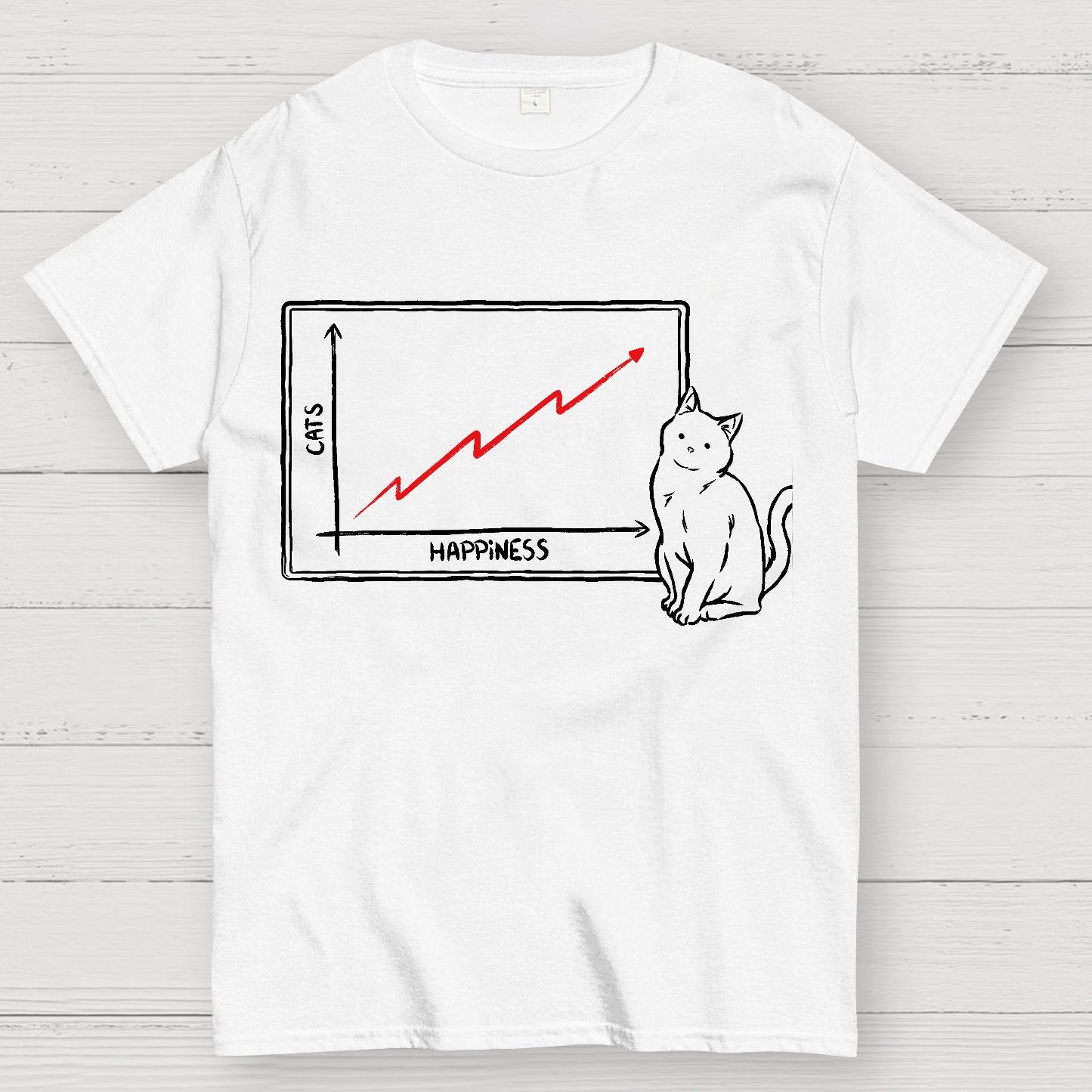 Happiness and Cats Graph Geek T-Shirt