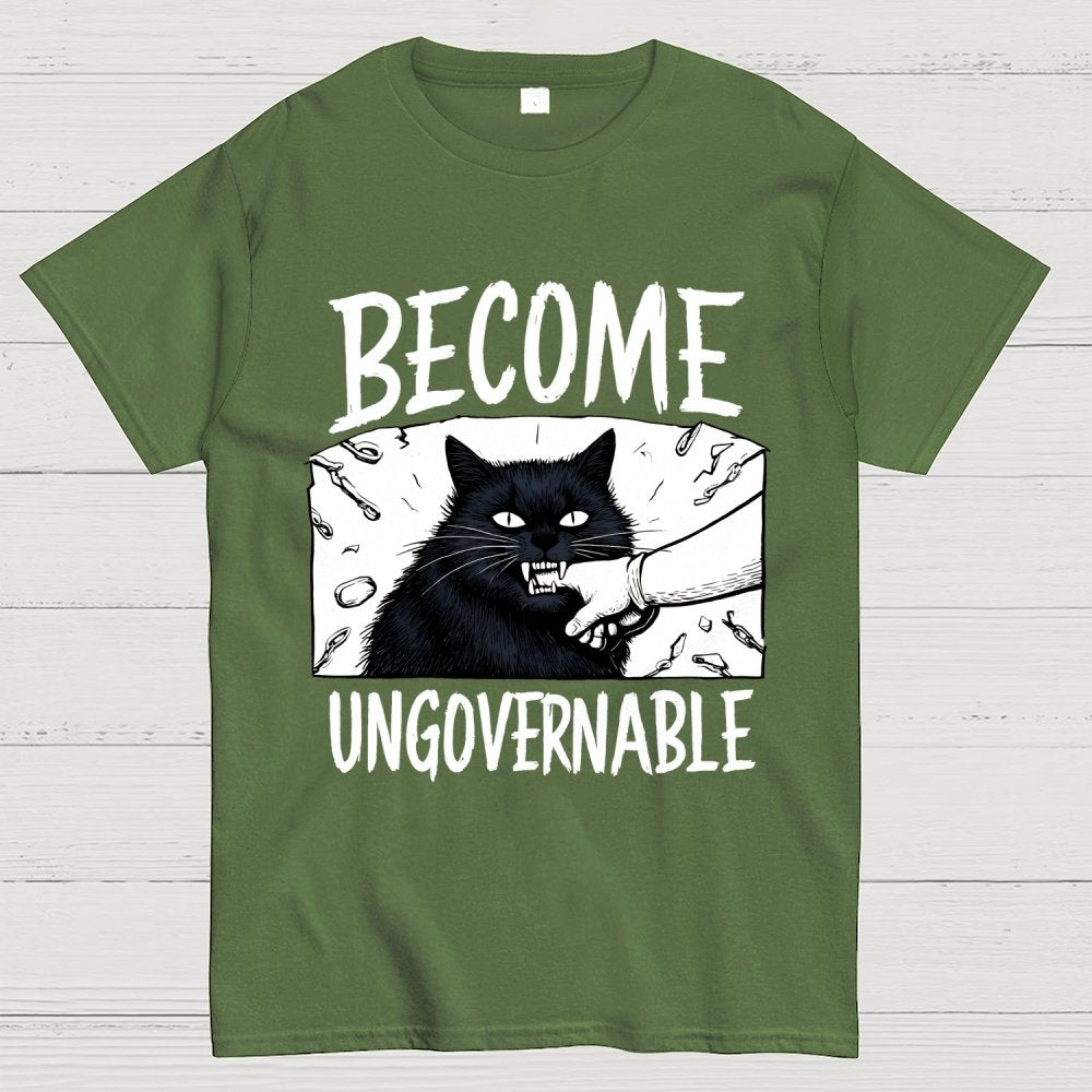 Cat Biting Arm Geek T-Shirt