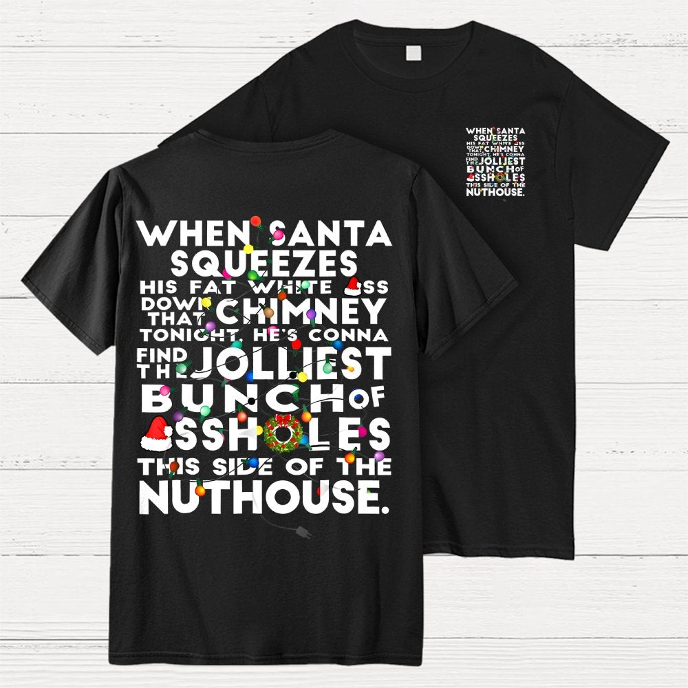Christmas Vacation Jolliest Bunch Front And Back Printing Geek T-Shirt