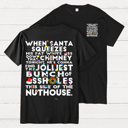 Christmas Vacation Jolliest Bunch Front And Back Printing Geek T-Shirt