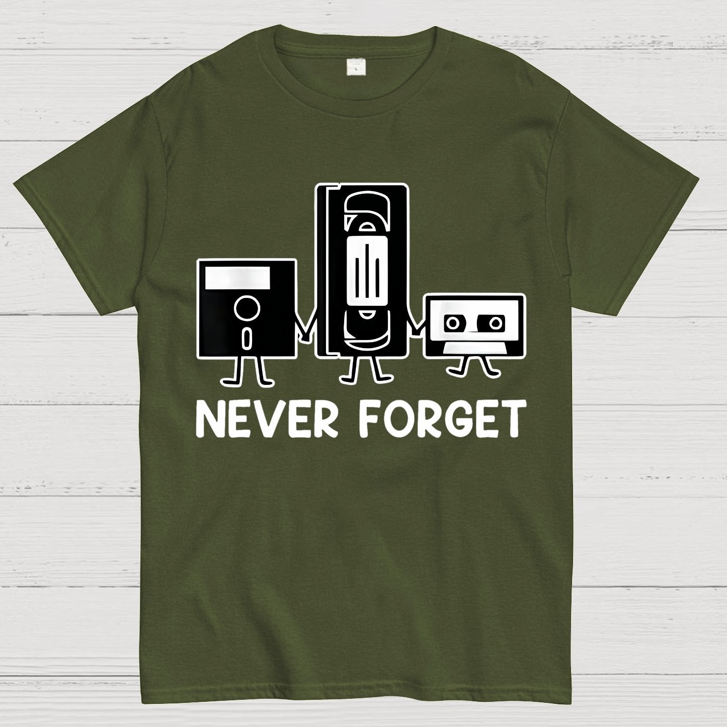 Never Forget Cassette Tape VHS Gamer Old School Funny T-Shirt