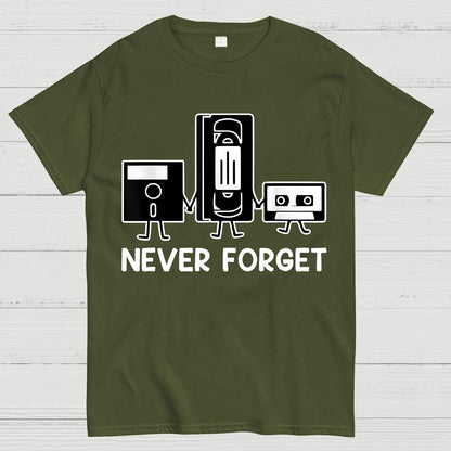 Never Forget Cassette Tape VHS Gamer Old School Funny T-Shirt