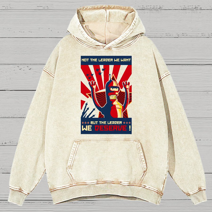 Not The Leader We Want But The Leader We Deserve Vintage Distressed Hoodie