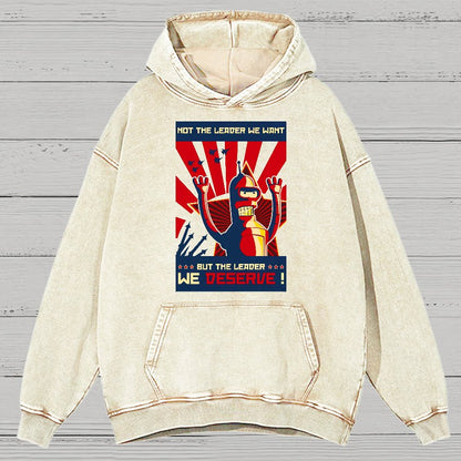 Not The Leader We Want But The Leader We Deserve Vintage Distressed Hoodie