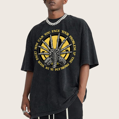 Face Problem Vintage Distressed T-shirt