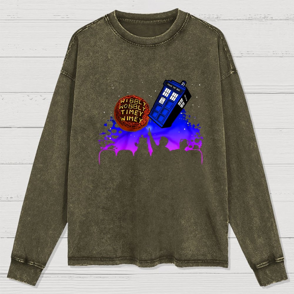 Wavy Wobbly Timey Whimsy Washed Long Sleeve Tee
