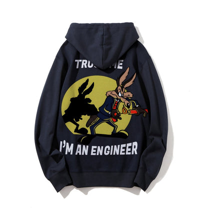 Trust Me I'm An Engineer Printed Back Cotton Hoodie