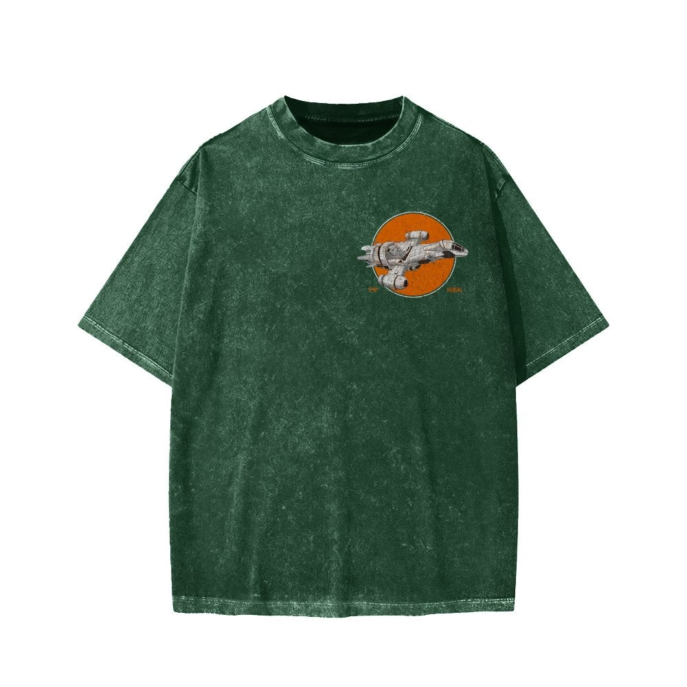 Retro Smugglers Front And Back Printing Washed T-shirt