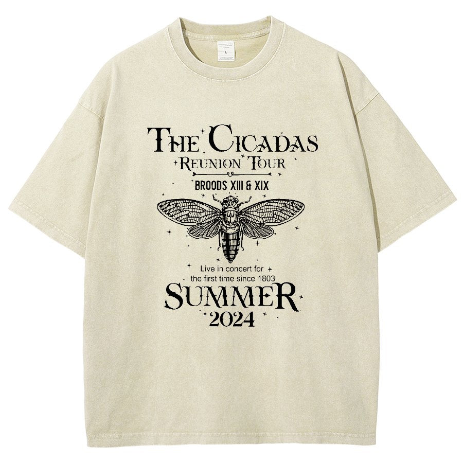 The Cicada Reunion U.S Tour 2024 Cicada Vintage Distressed T-shirt