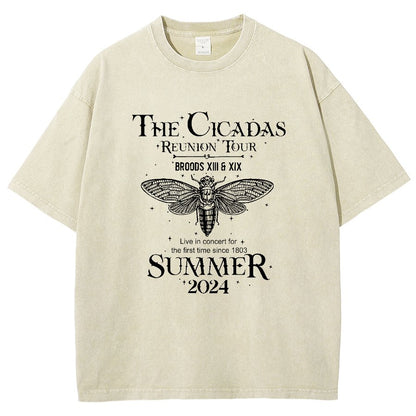 The Cicada Reunion U.S Tour 2024 Cicada Vintage Distressed T-shirt