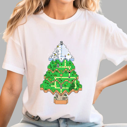 Christmas Tree Map Geek T-Shirt