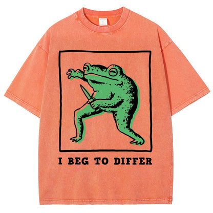 I Beg To Differ Frog Vintage Distressed T-shirt