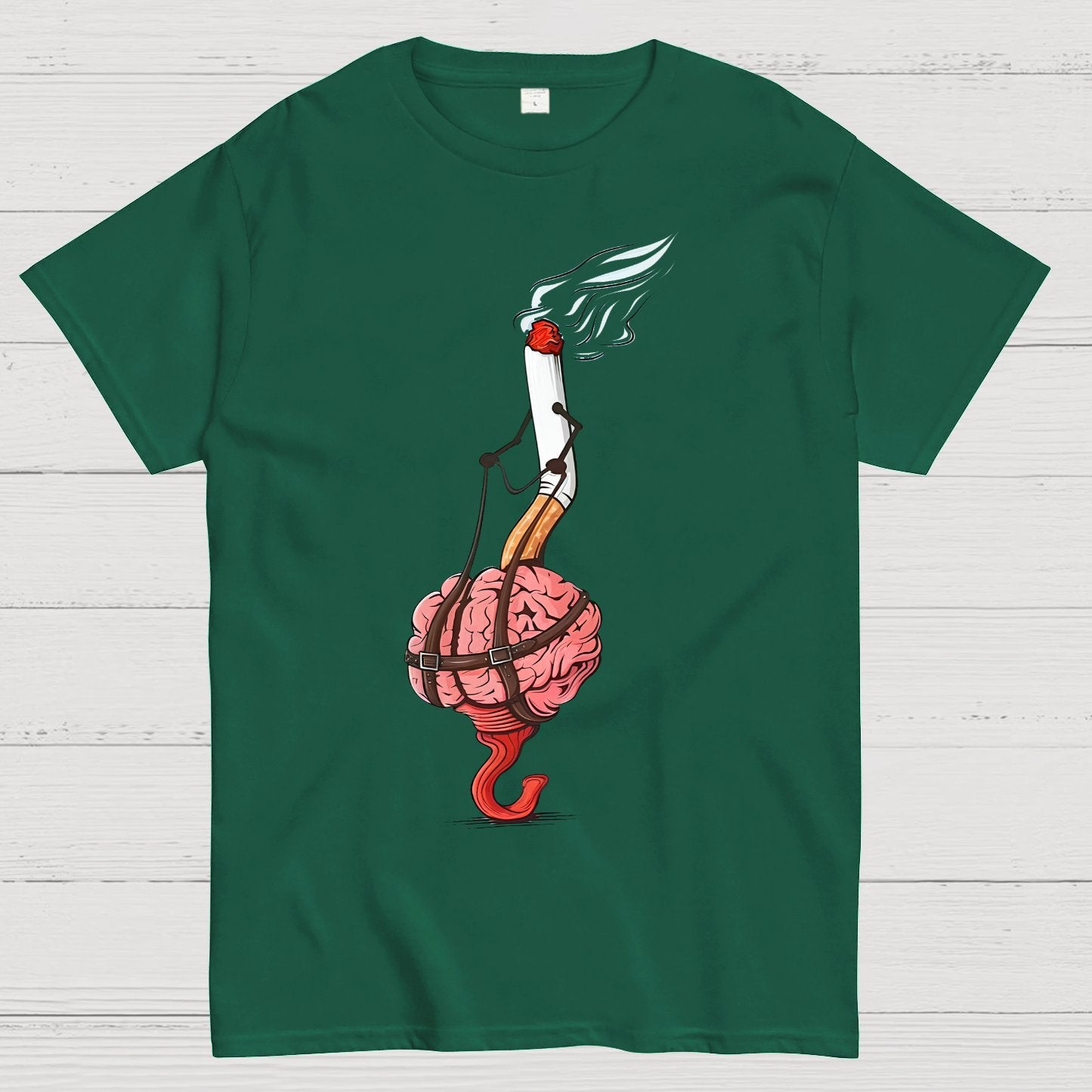 Cigarettes Slave the Brain Geeky T-Shirt