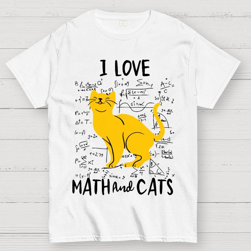 I Love Math And Cats Unisex Geek T-Shirt
