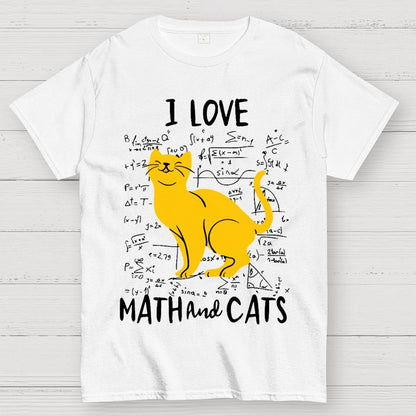 I Love Math And Cats Unisex Geek T-Shirt