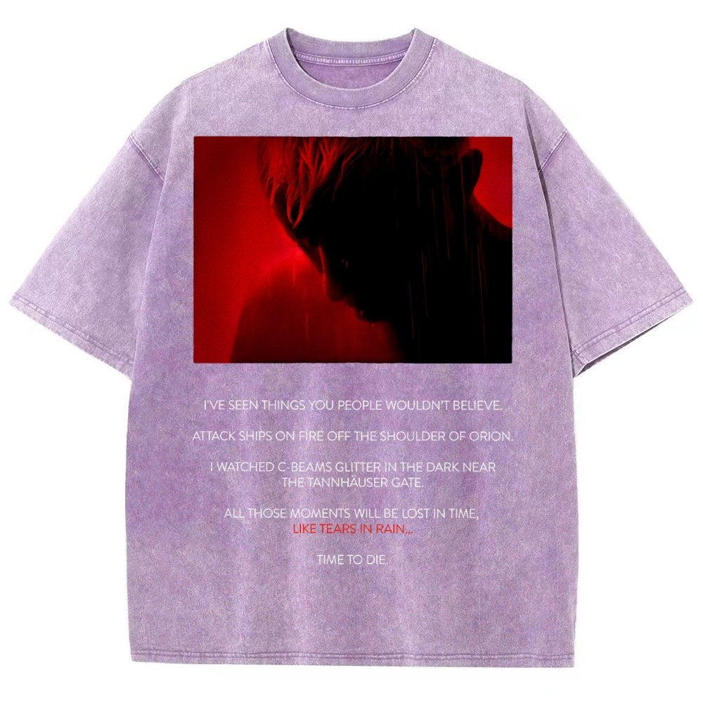 Tears In Rain-Tears In Red-Time To Die Vintage Distressed T-shirt