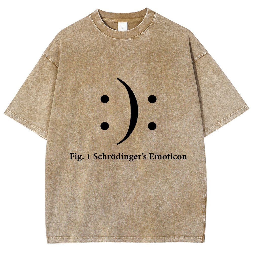 Schrodinger's Emoticon Vintage Distressed T-shirt