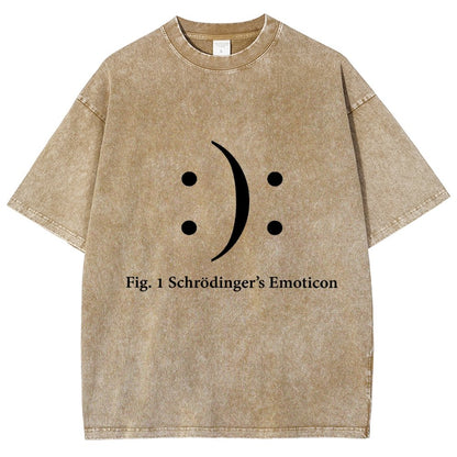Schrodinger's Emoticon Vintage Distressed T-shirt