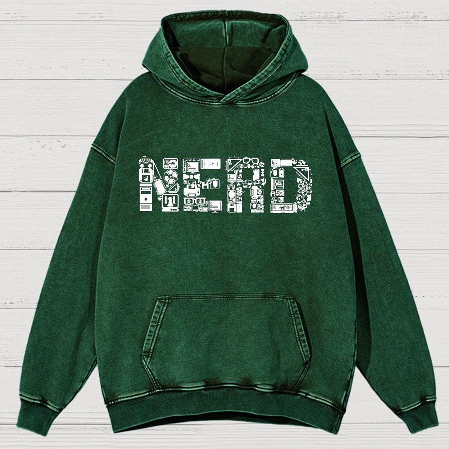 Nerd Vintage Distressed Hoodie