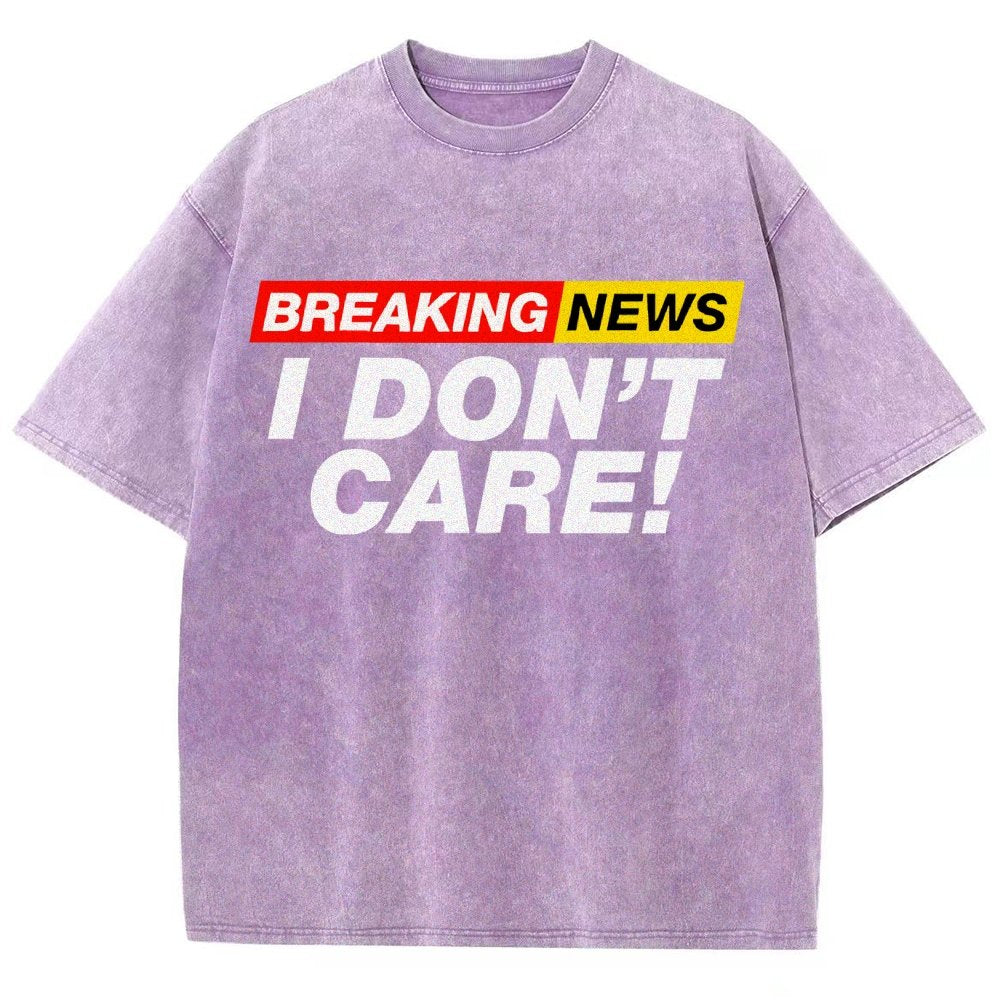 Breaking News  I Don't Care Vintage Distressed T-shirt