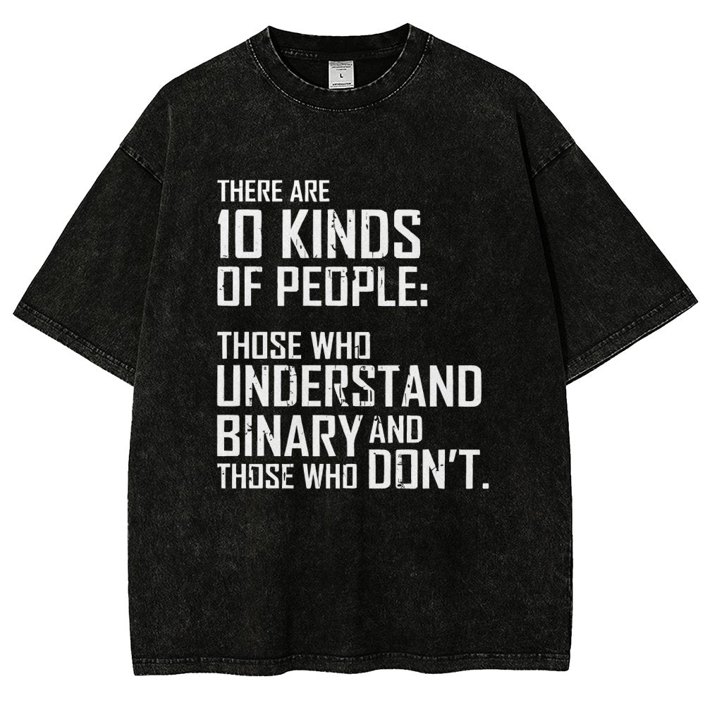 10 Kinds Of People Binary Vintage Distressed T-shirt