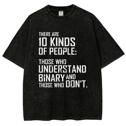 10 Kinds Of People Binary Vintage Distressed T-shirt