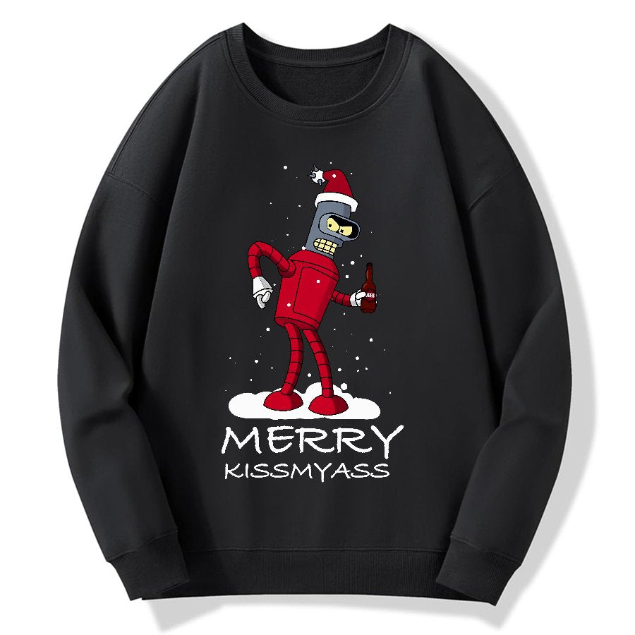 Merry Kissmyass Geek Cotton Sweatshirt