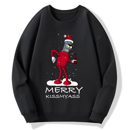 Merry Kissmyass Geek Cotton Sweatshirt