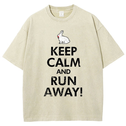 Keep Calm and Run Away! Vintage Distressed T-shirt