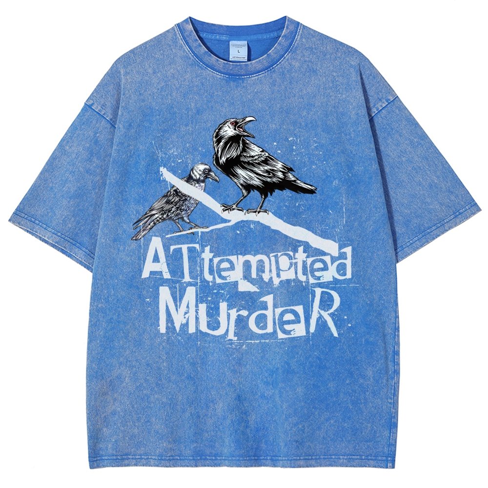 Attempted Murder Crows Vintage Distressed T-shirt