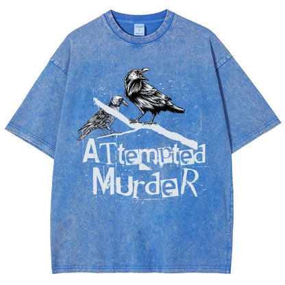Attempted Murder Crows Vintage Distressed T-shirt