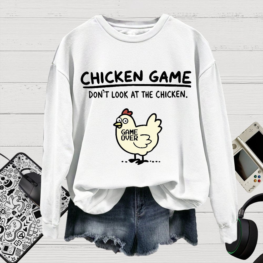 Chicken Game Cotton Pullover Sweatshirt