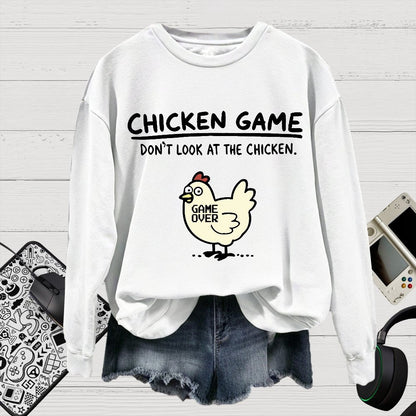 Chicken Game Cotton Pullover Sweatshirt