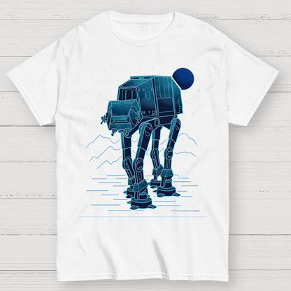 Neon Line-Art Armored Walker Geek T-Shirt