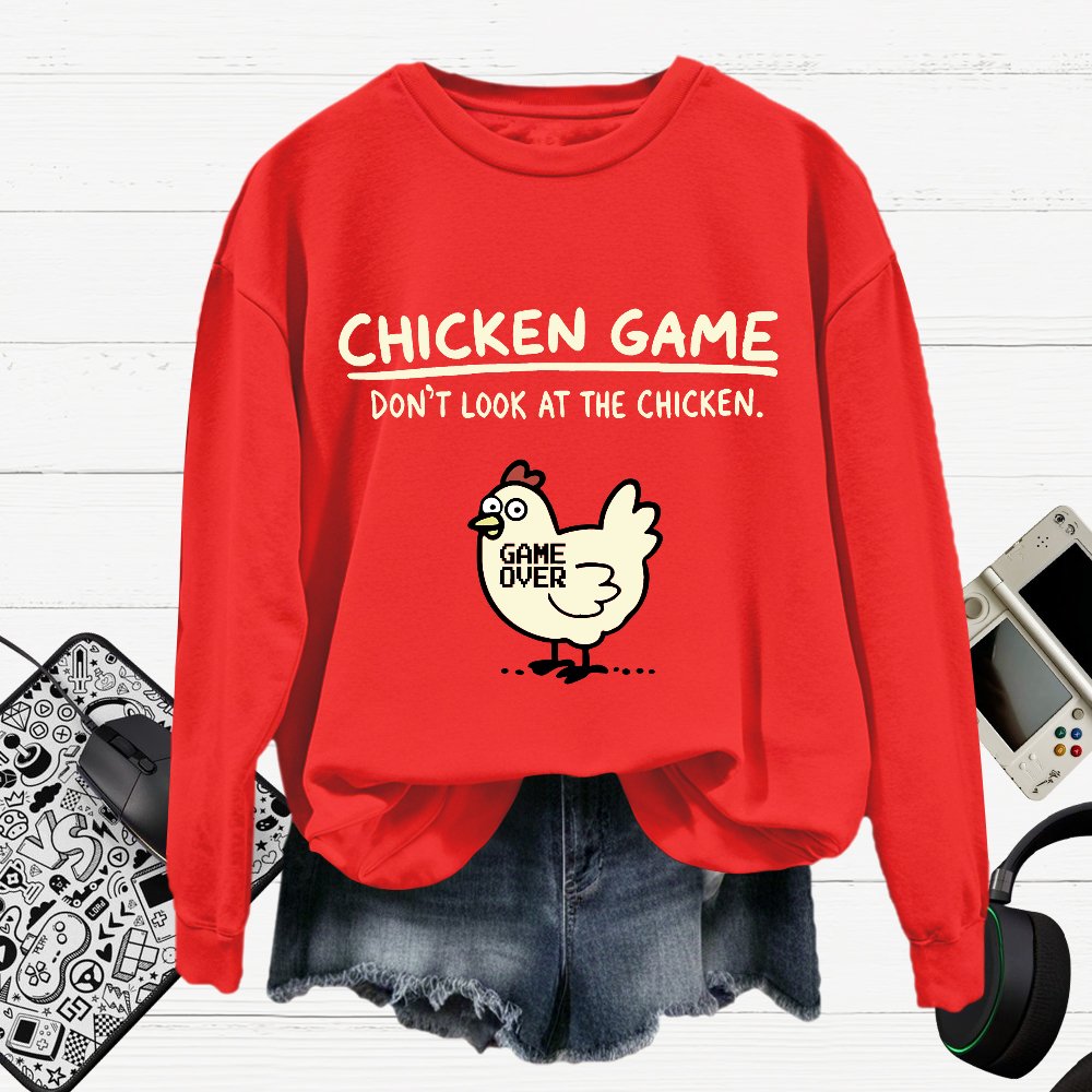 Chicken Game Cotton Pullover Sweatshirt