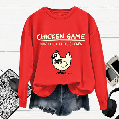 Chicken Game Cotton Pullover Sweatshirt