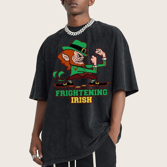 Frightening Irish- St. Patrick's Day Vintage Distressed T-shirt