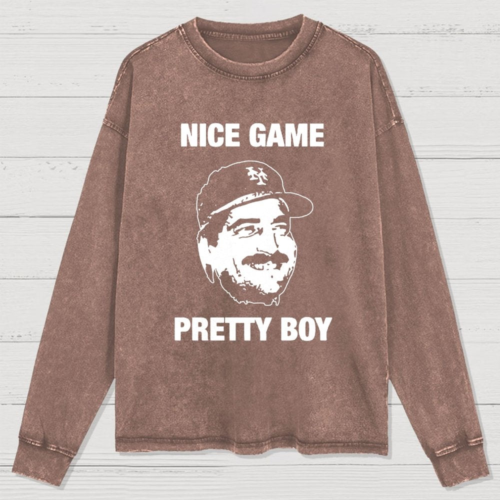 NICE GAME PRETTY BOY Washed Long Sleeve Tee